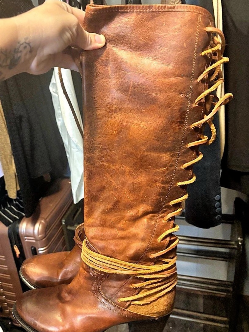 Freebird by Steven Coal Brown Over-the-Knee Lace-Up Boots